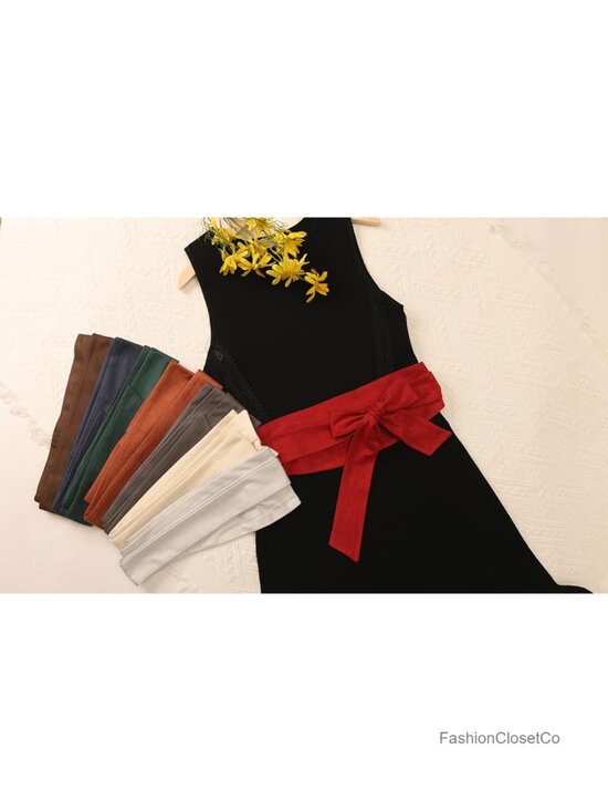 Women\'s Plus Size Obi Belt Bowknot Self Tie Wide Sash for Dress